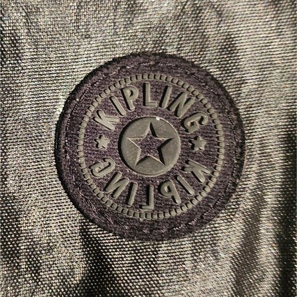 Rare KIPLING Live Light Black Sheen CROSSBODY Nylon FrontFlap Purse ShoulderBag - Picture 2 of 10